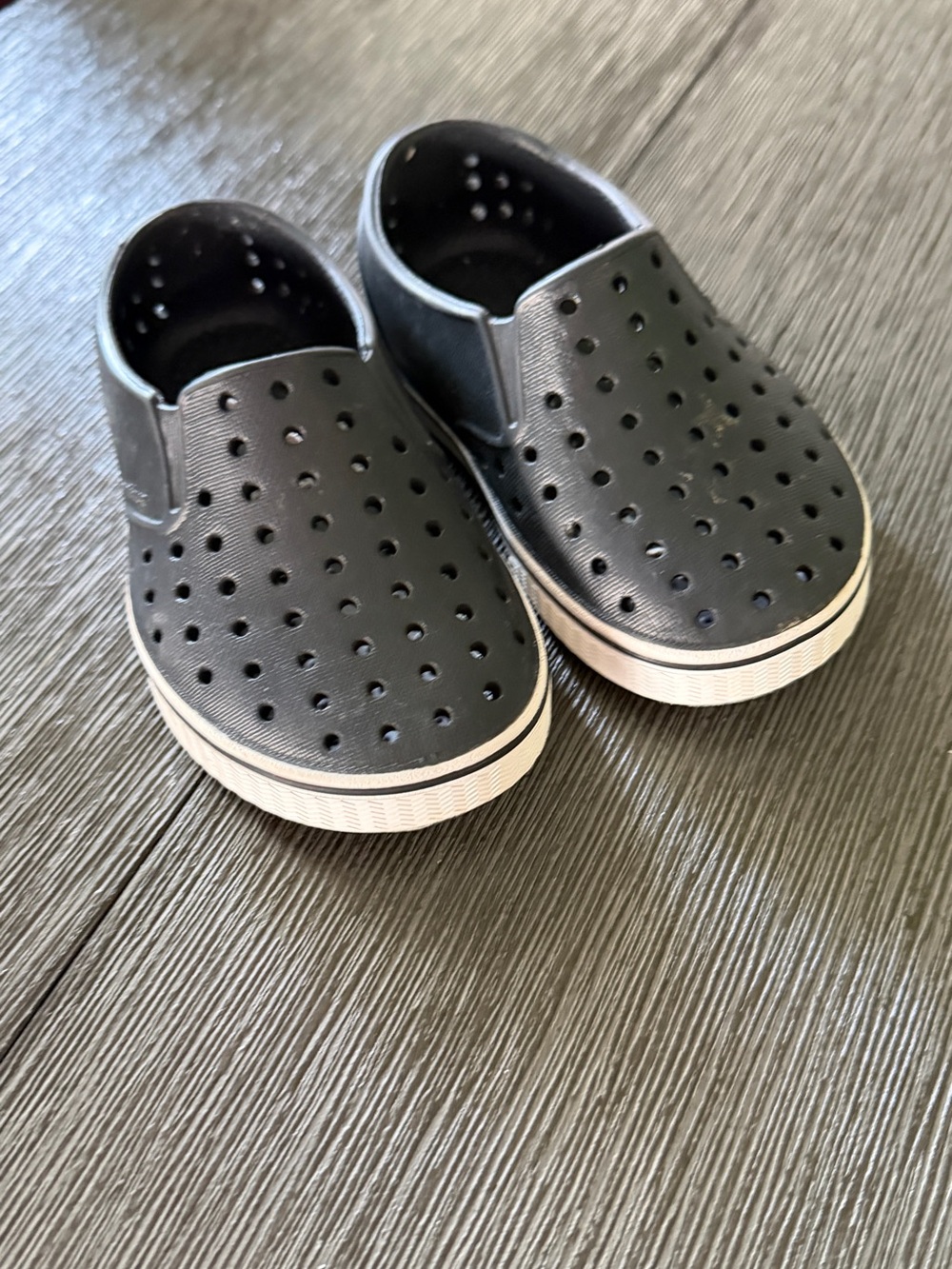 Native Shoes Kids Black Perforated Slip-On Water Shoes